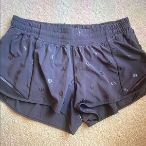 lululemon athletica Black Logo-Print Women’s Running Shorts
